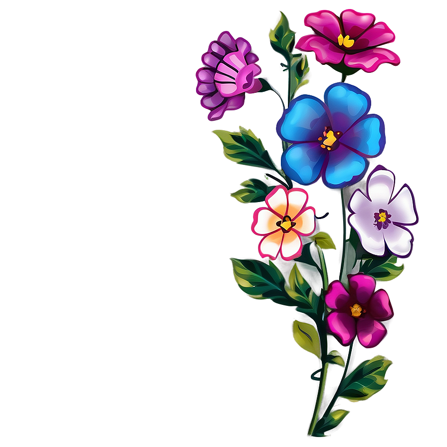 Corner Flower Illustration Png Pyw PNG Image