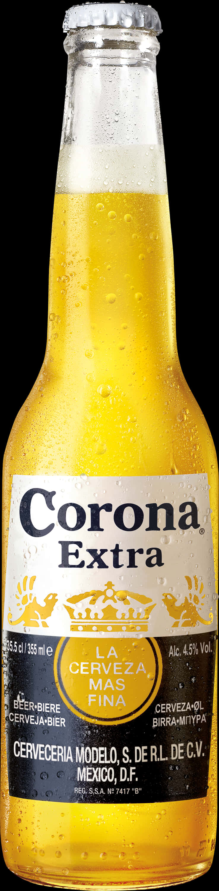 Corona Extra Beer Bottle PNG Image