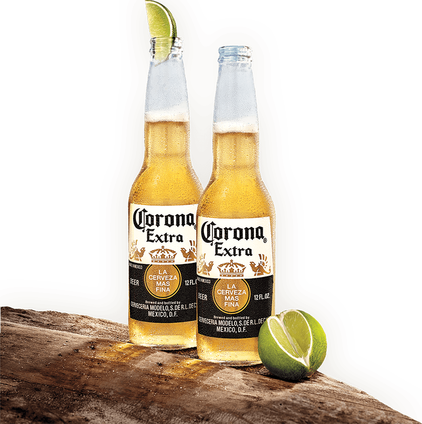 Corona Extra Beer Bottleswith Lime PNG Image