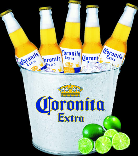 Coronita Extra Beer Bucket Limes PNG Image