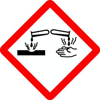 Corrosive Substance Safety Sign PNG Image