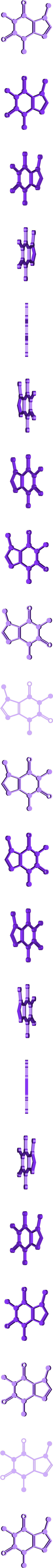 Corrupted Caffeine Molecule Visualization PNG Image