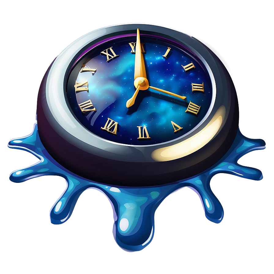 Cosmic Melting Clock Scene Png Iqc71 PNG Image