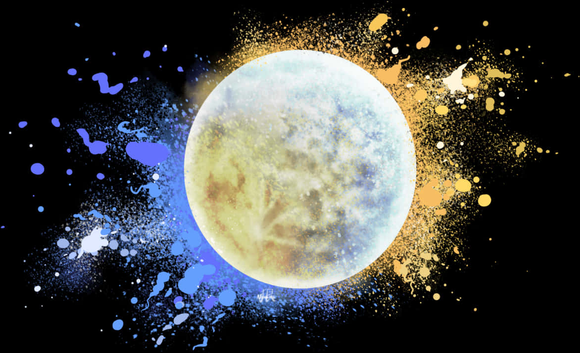 Cosmic_ Paint_ Splatter_ Artwork PNG Image