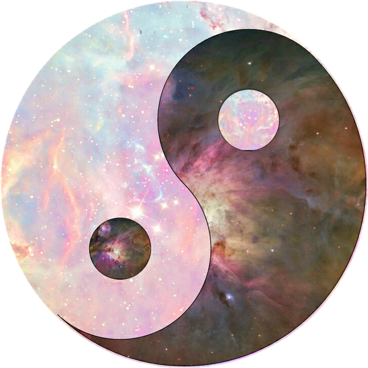 Cosmic_ Yin_ Yang_ Sticker PNG Image