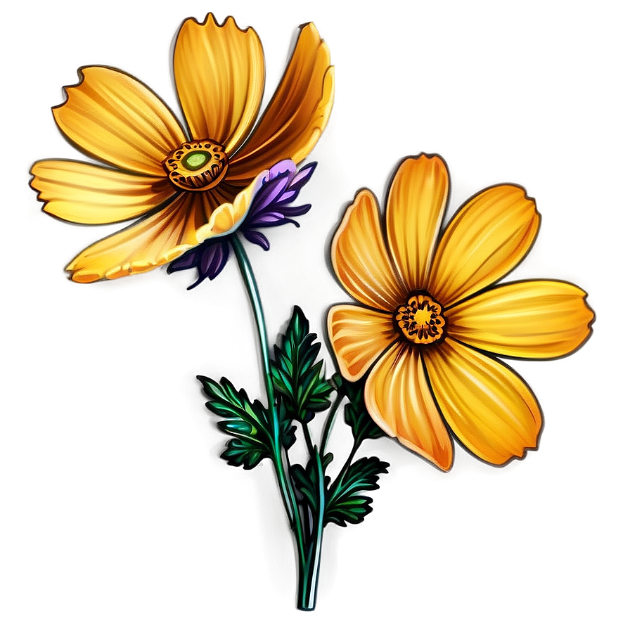 Cosmos Flower Sketch Png 73 PNG Image