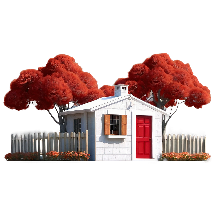 Cottage With A Red Door Png 49 PNG Image