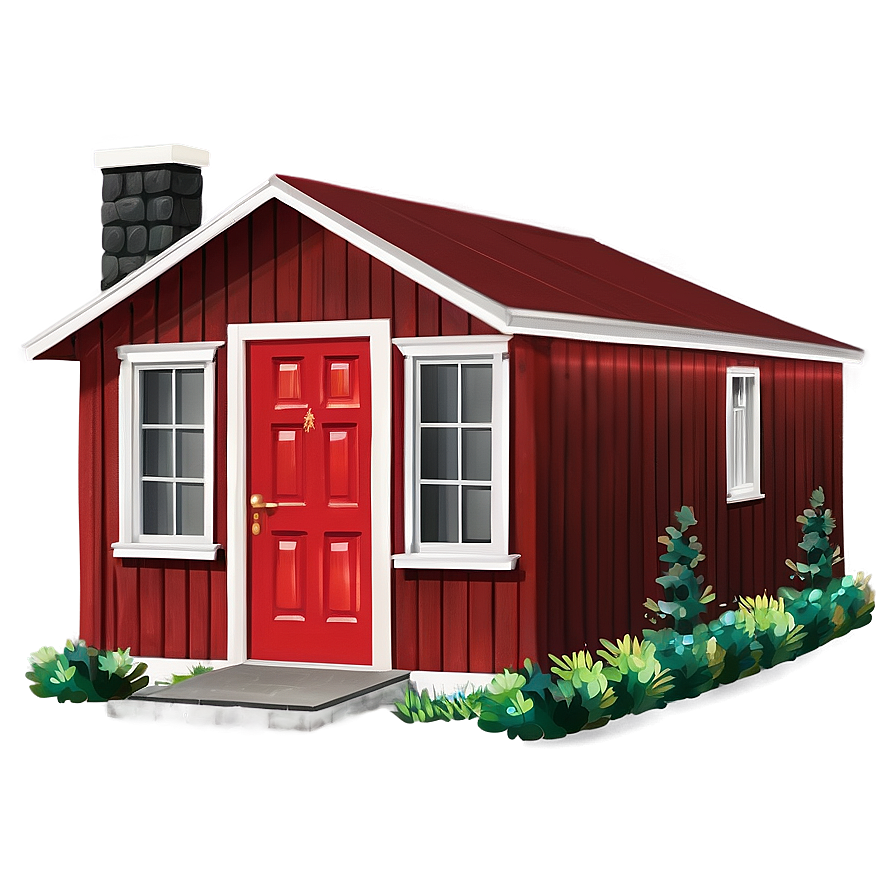 Cottage With A Red Door Png Blp18 PNG Image