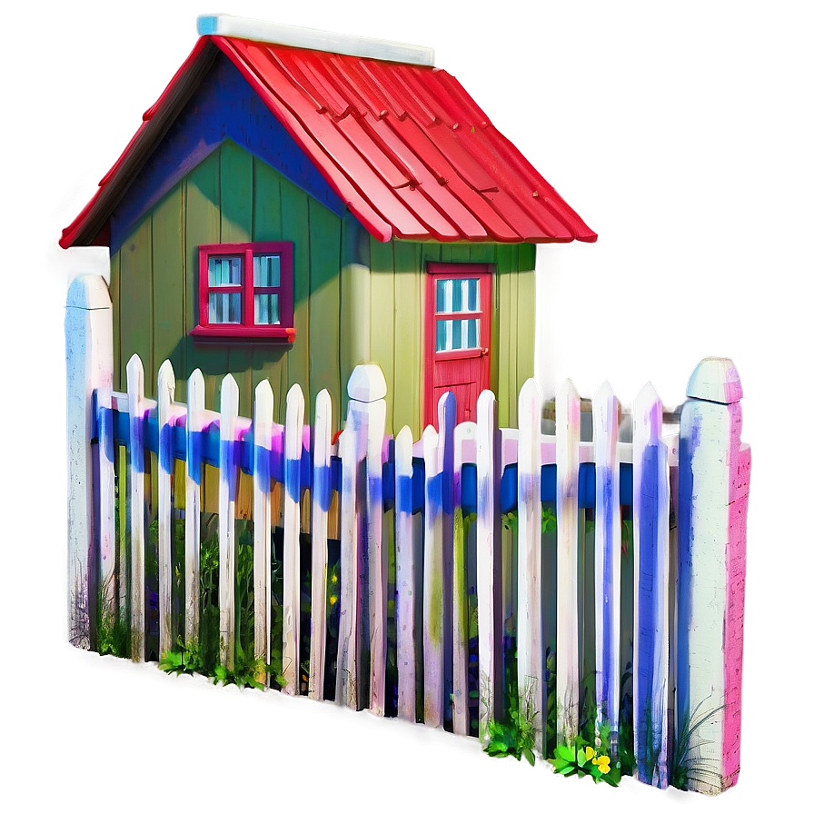 Cottage With Picket Fence Png Cjd PNG Image