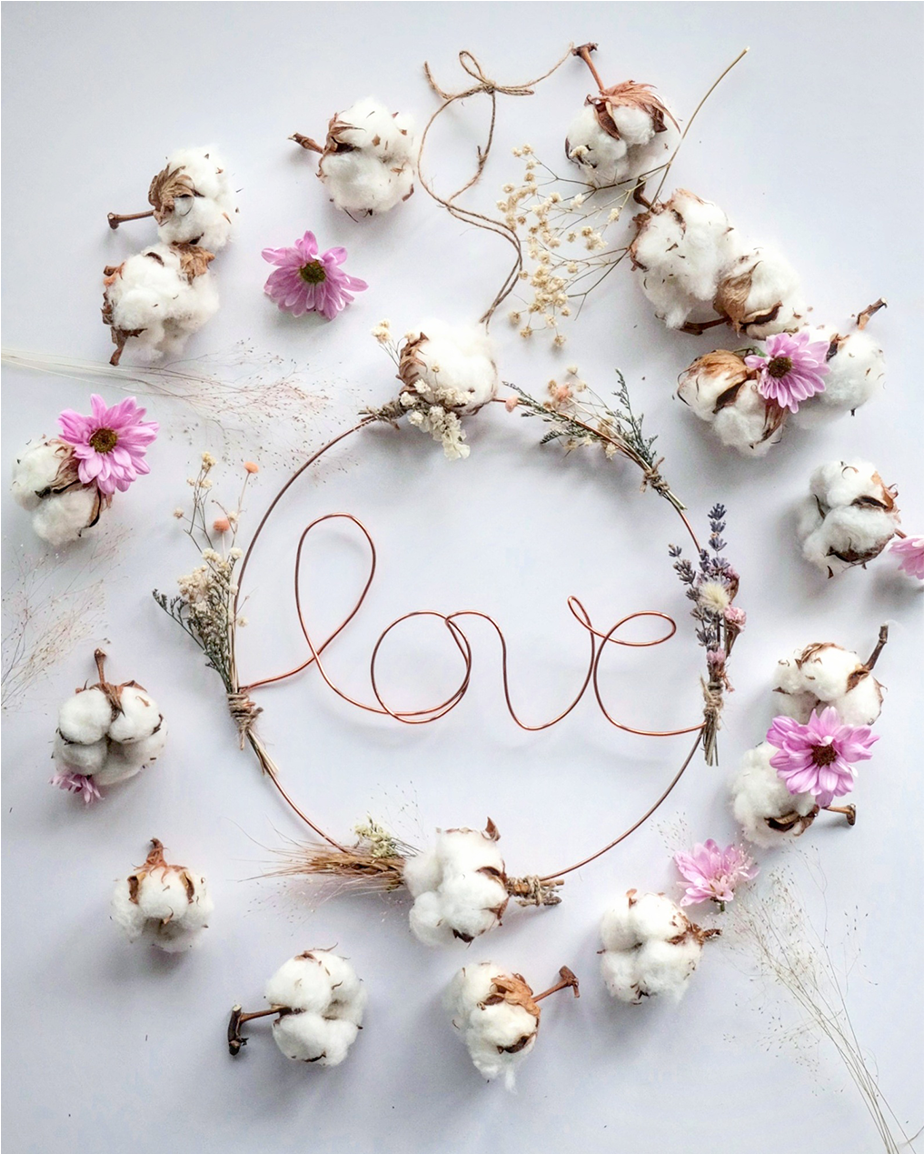 Cotton Love Floral Arrangement PNG Image