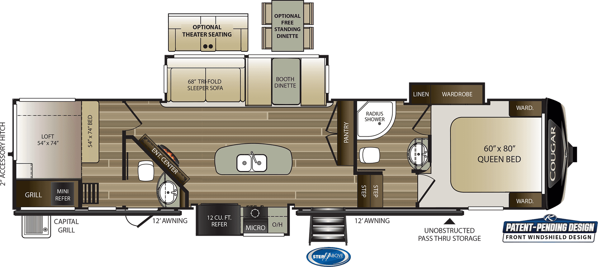 Cougar R V Floorplan Layout PNG Image