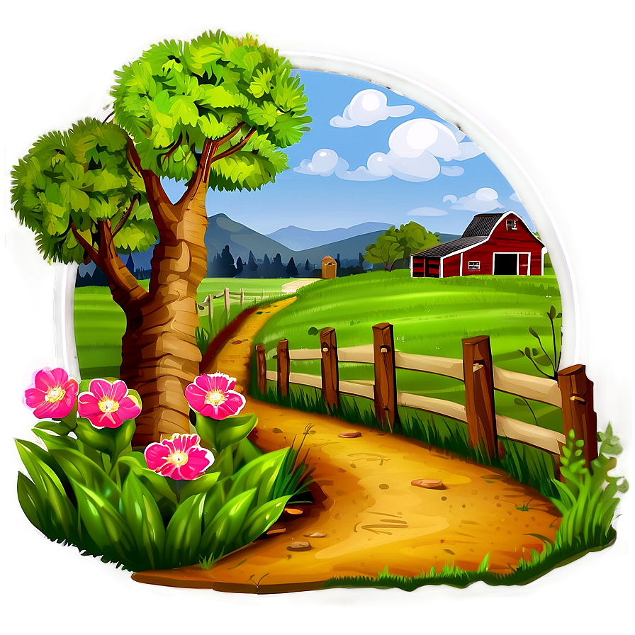 Country Farm Path Png Ywm38 PNG Image