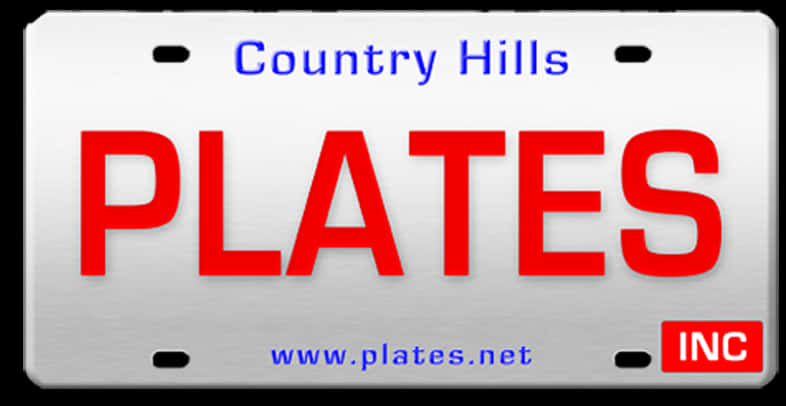 Country Hills Plates License Plate Mockup PNG Image