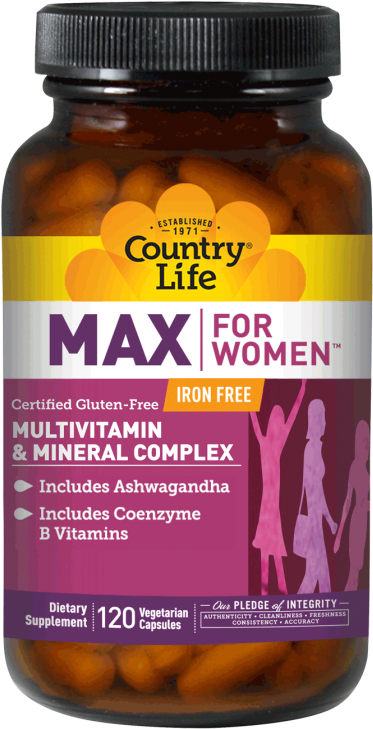 Country Life Maxfor Women Multivitamin Bottle PNG Image