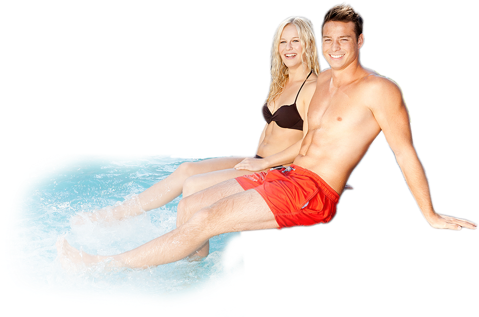 Couple Enjoying Pool Float PNG Image