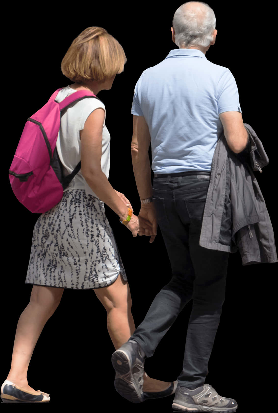 Couple Walking Together Handin Hand PNG Image