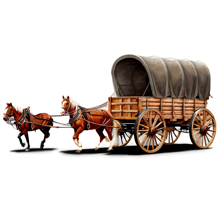 Covered Wagon Journey Artwork Png Tlv57 PNG Image