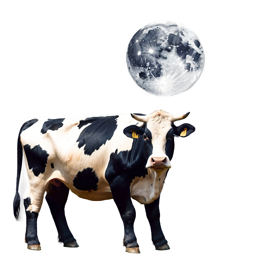 Cow And Moon Png 05032024 PNG Image