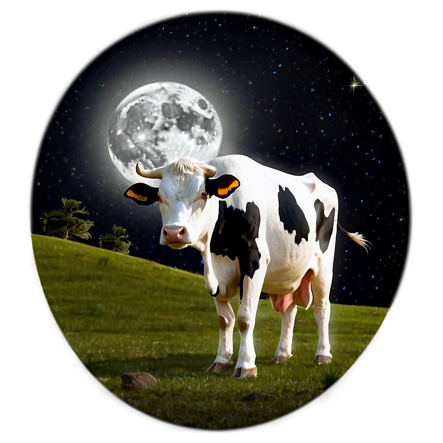 Cow And Moon Png 59 PNG Image