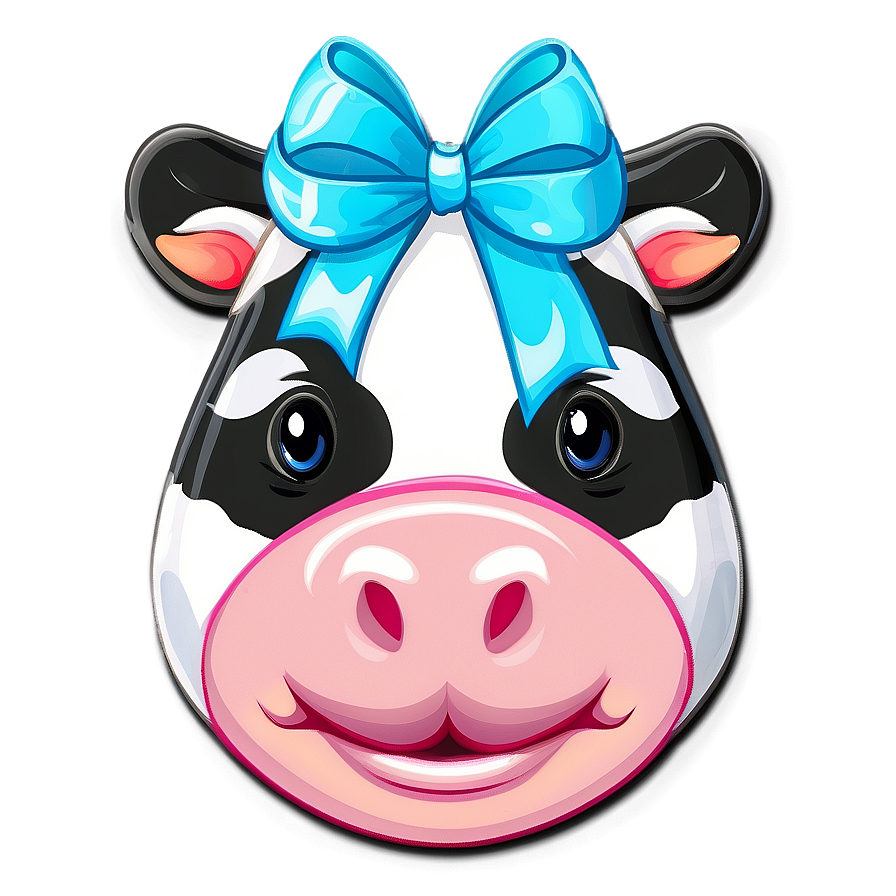 Cow Face With Bow Png 06212024 PNG Image