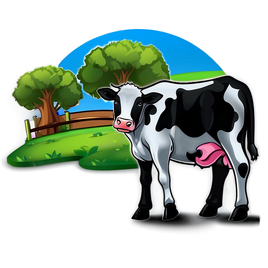 Cow Farm Scene Png Ogj1 PNG Image