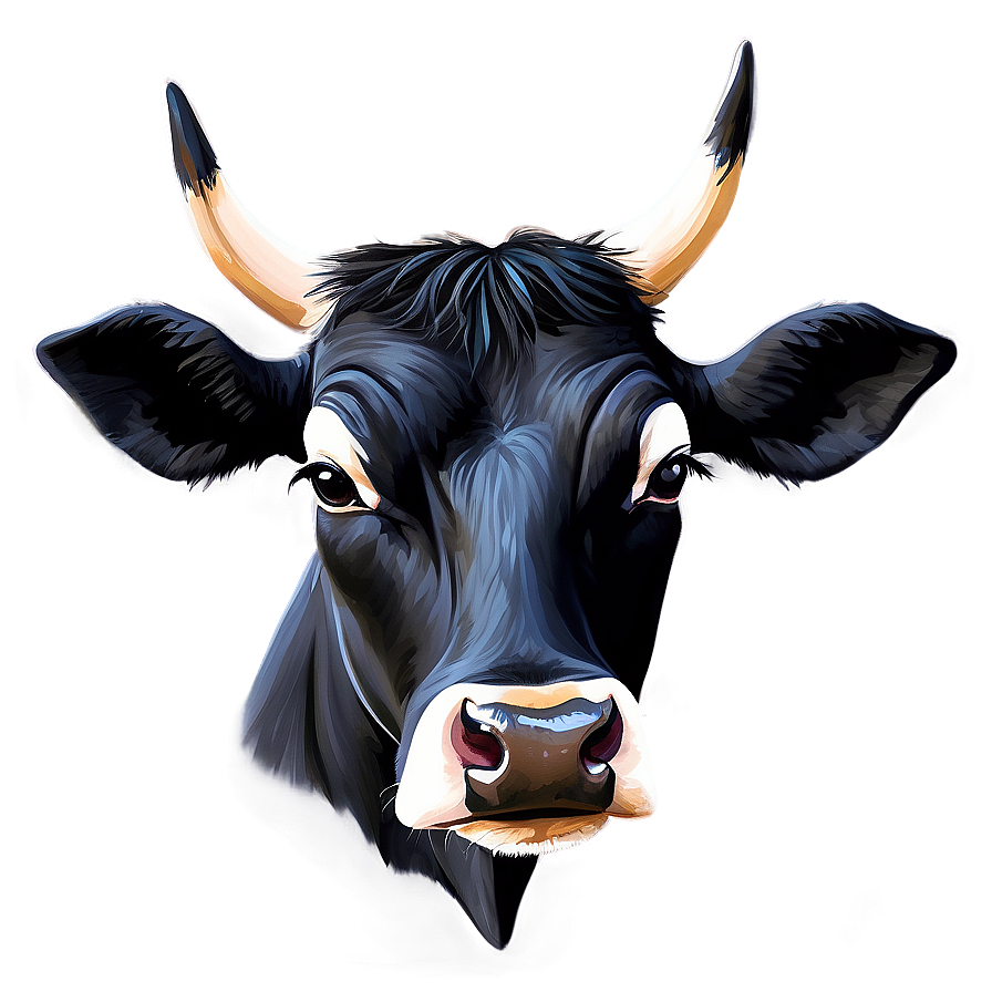 Cow Head Watercolor Png 06212024 PNG Image