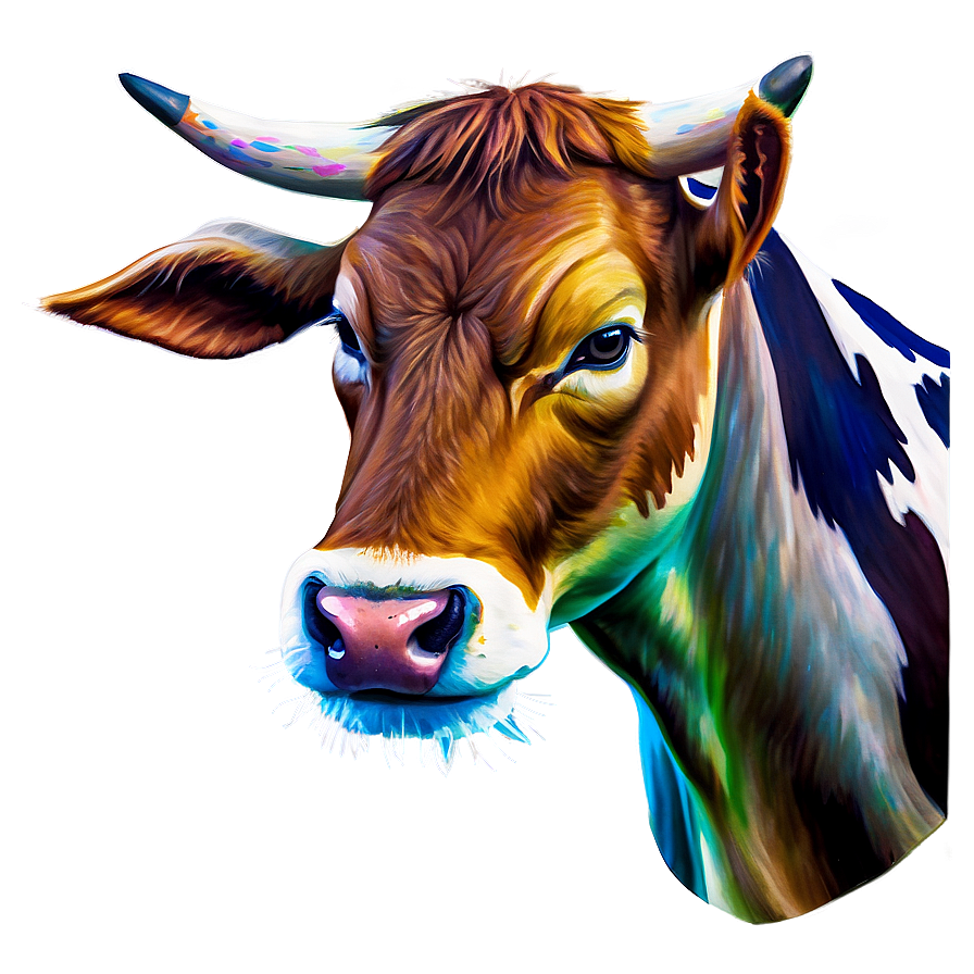 Cow Head Watercolor Png Bqf PNG Image