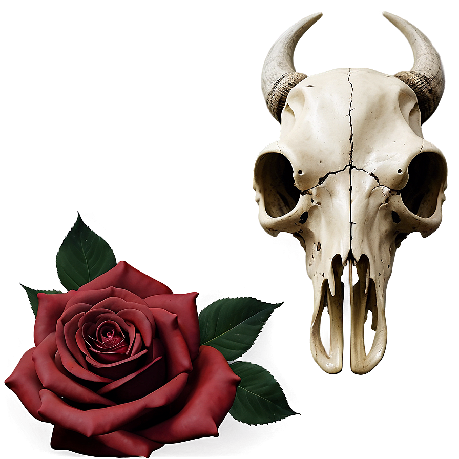 Cow Skull With Roses Png Tng85 PNG Image