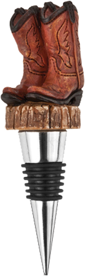 Cowboy Boot Wine Bottle Stopper PNG Image