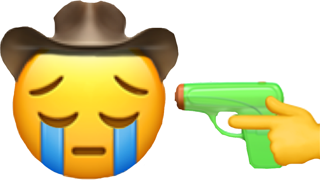 Cowboy Emoji Sadness Gunpoint PNG Image