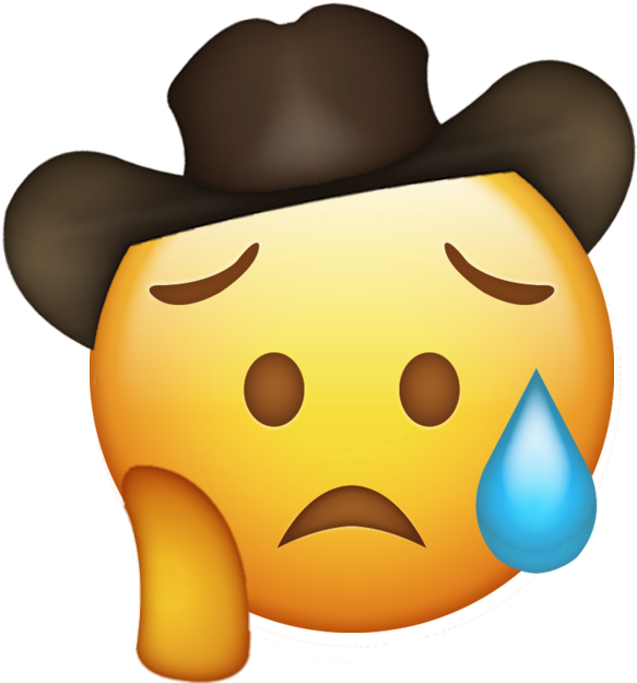 Cowboy Hat Crying Face Emoji.png PNG Image