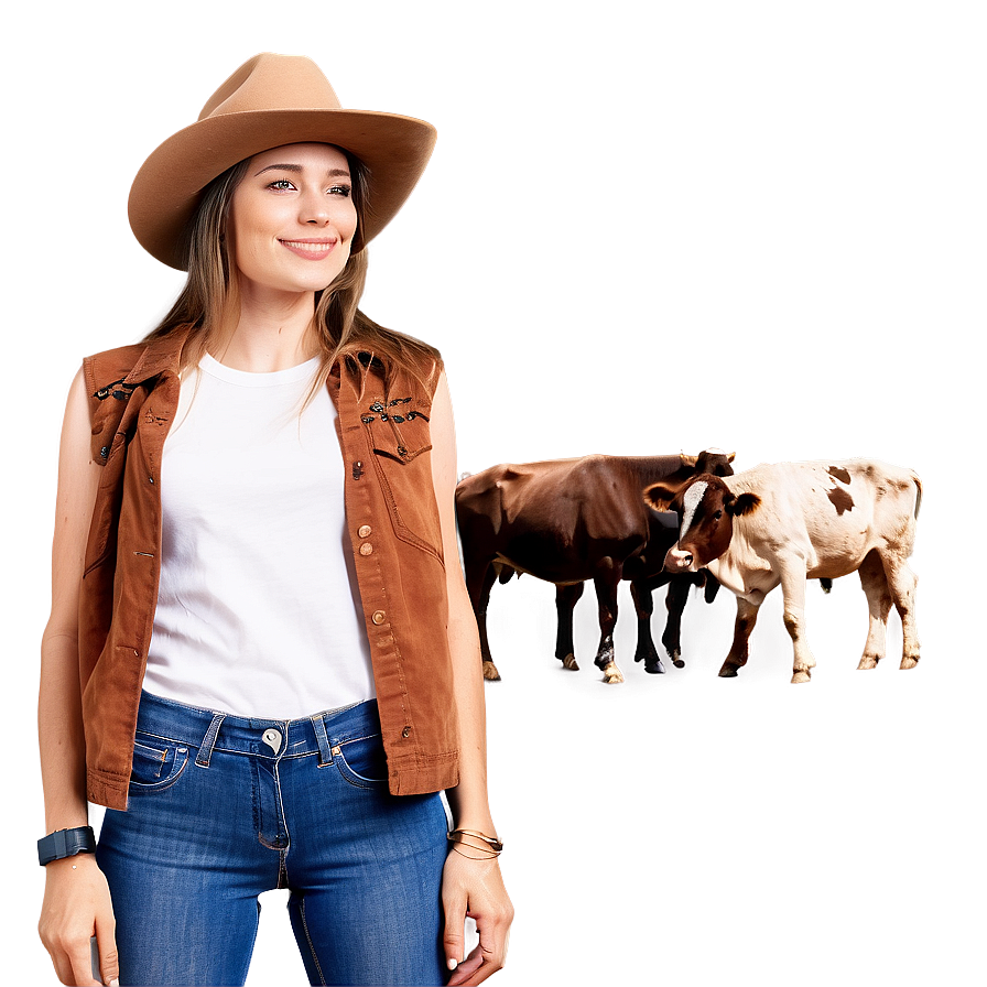 Cowgirl And Livestock Png 63 PNG Image