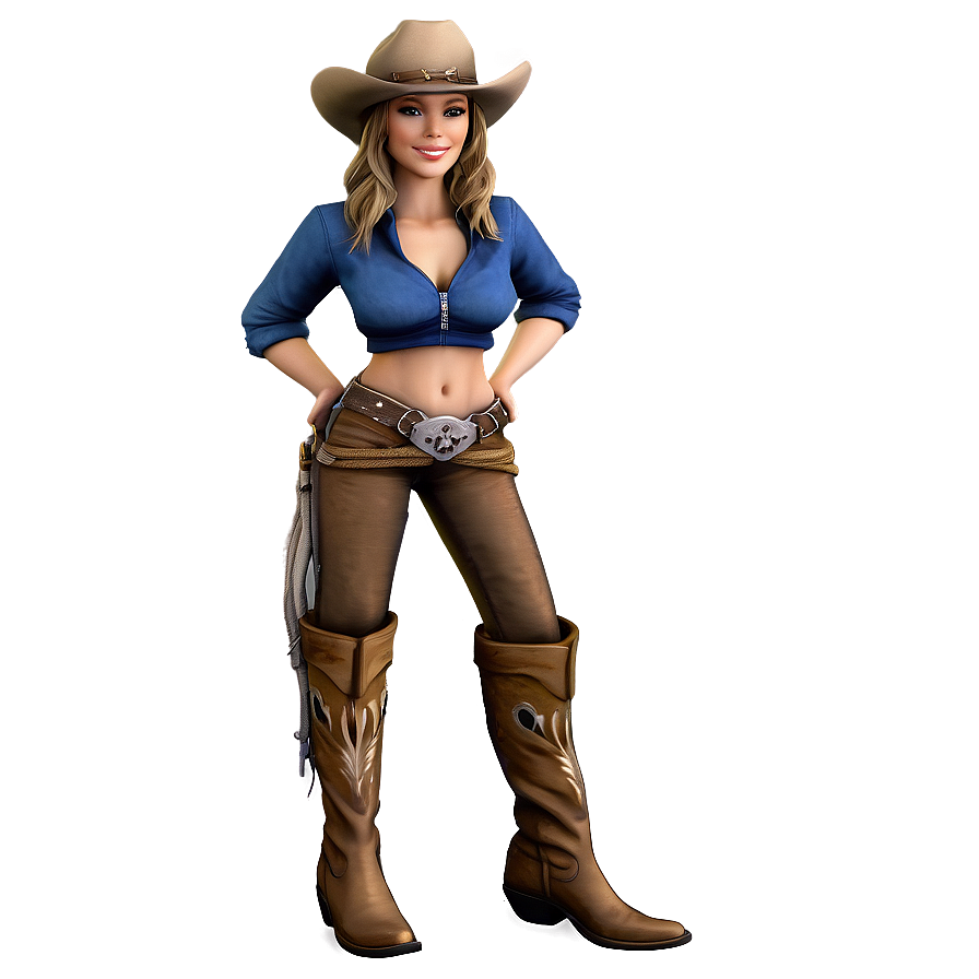 Cowgirl With Rope Png Xvm30 PNG Image