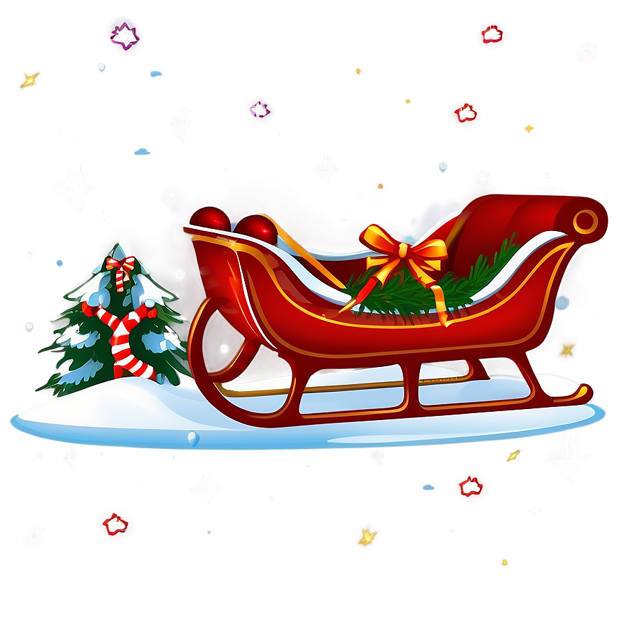 Cozy Christmas Sleigh Scene Png Cso PNG Image