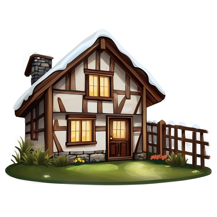 Cozy Cottage Illustration Png Ybl14 PNG Image