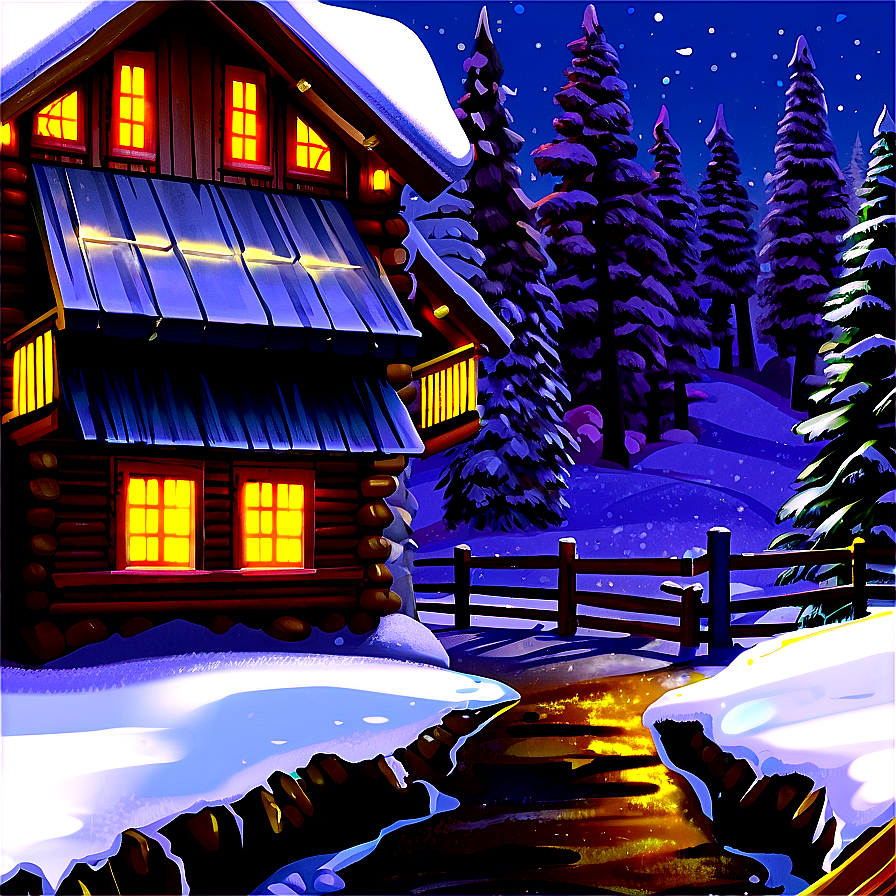 Cozy December Cabin Png 06202024 PNG Image