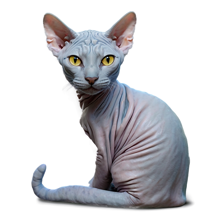 Cozy Hairless Cat Png Sve PNG Image