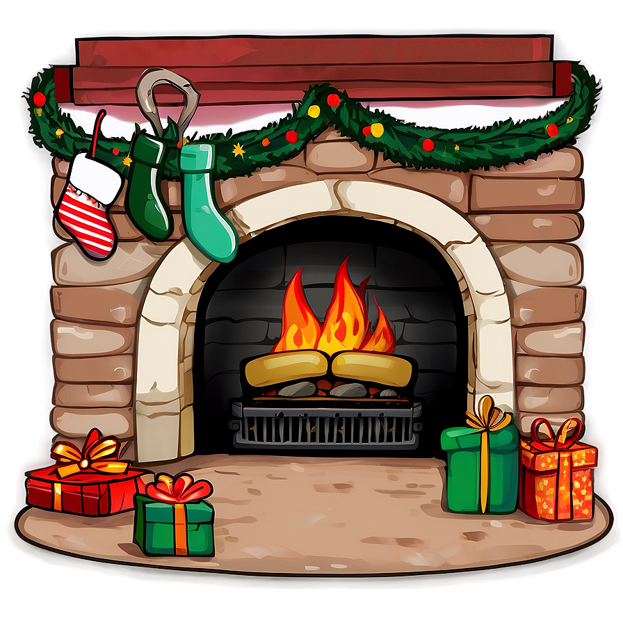 Cozy Happy Holidays Fireplace Png Huy PNG Image