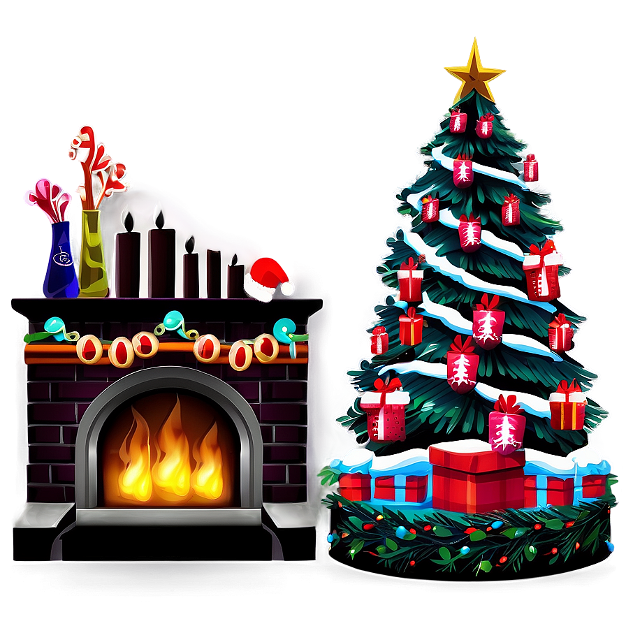 Cozy Merry Christmas Fireplace Png 79 PNG Image