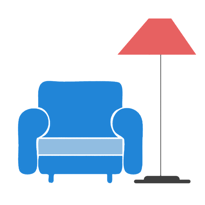 Cozy Reading Corner Setup PNG Image