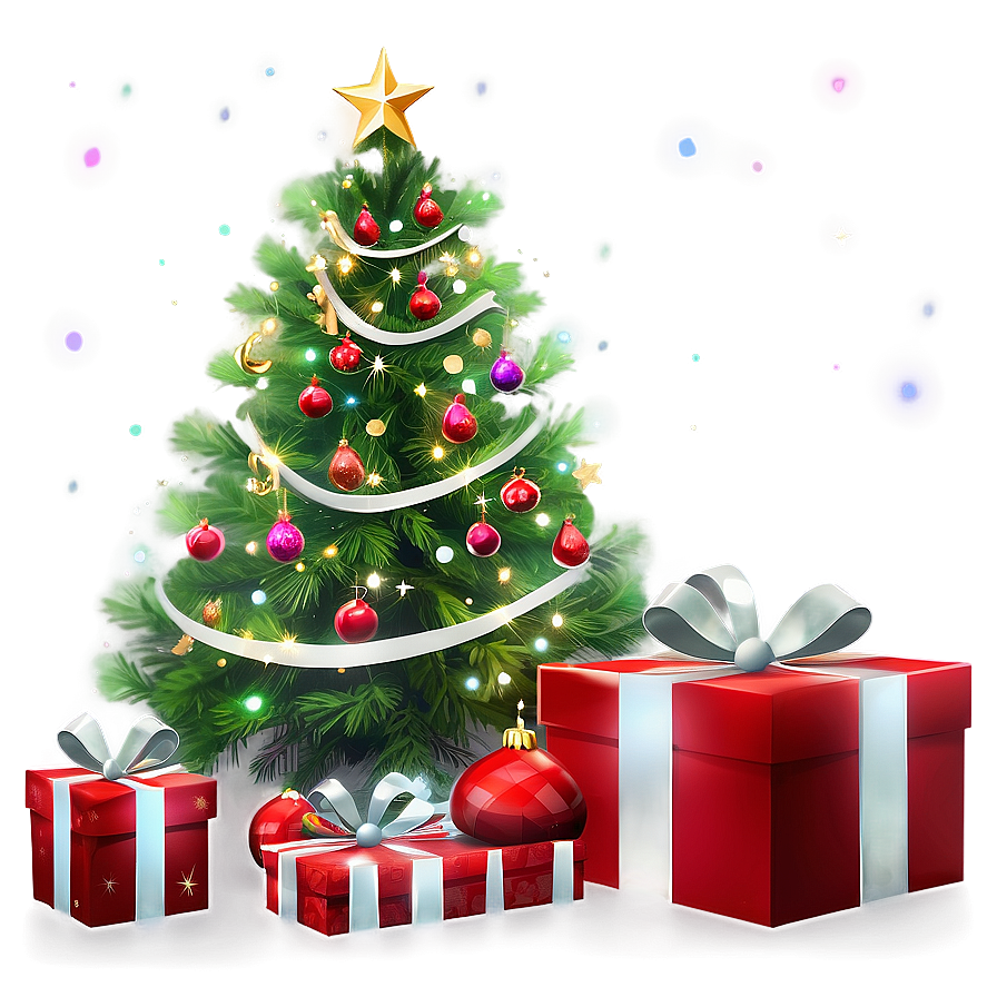 Cozy Xmas Tree Scene Png Wsq PNG Image