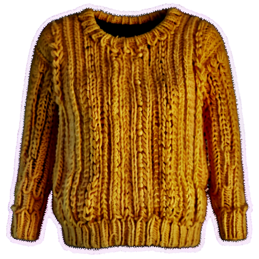 Cozy Yellow Knit Sweater Png 05062024 PNG Image