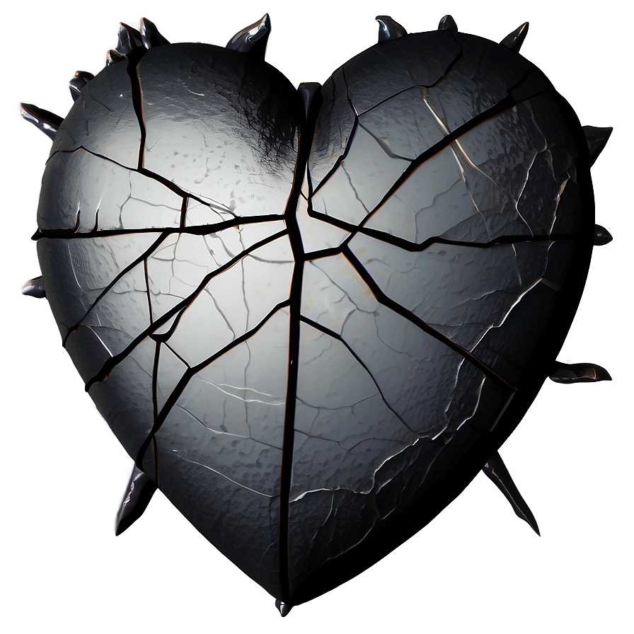 Cracked Black Heart Illustration Png Mub PNG Image