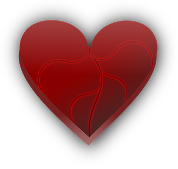 Cracked Red Heart Graphic PNG Image