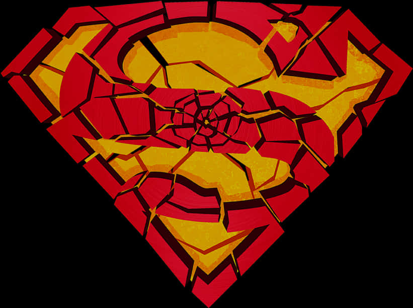 Cracked_ Superman_ Logo_ Artwork PNG Image