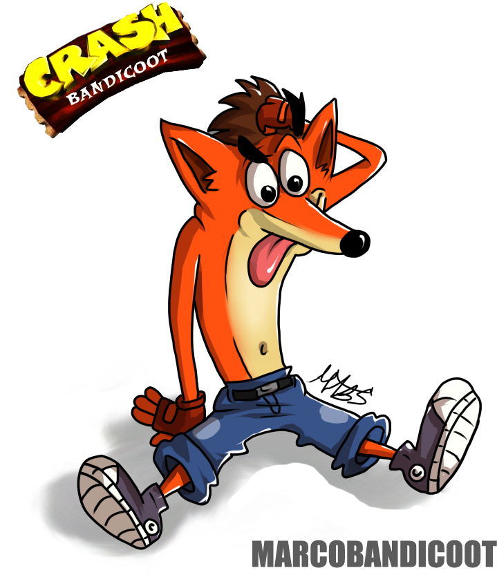 Crash Bandicoot Running Illustration PNG Image