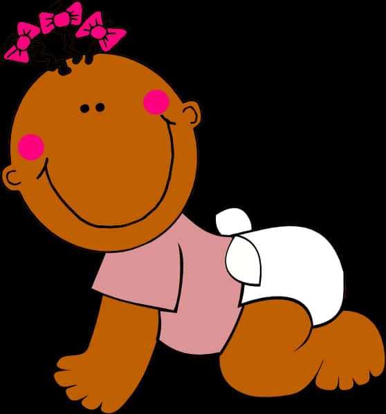 Crawling Baby Cartoon PNG Image