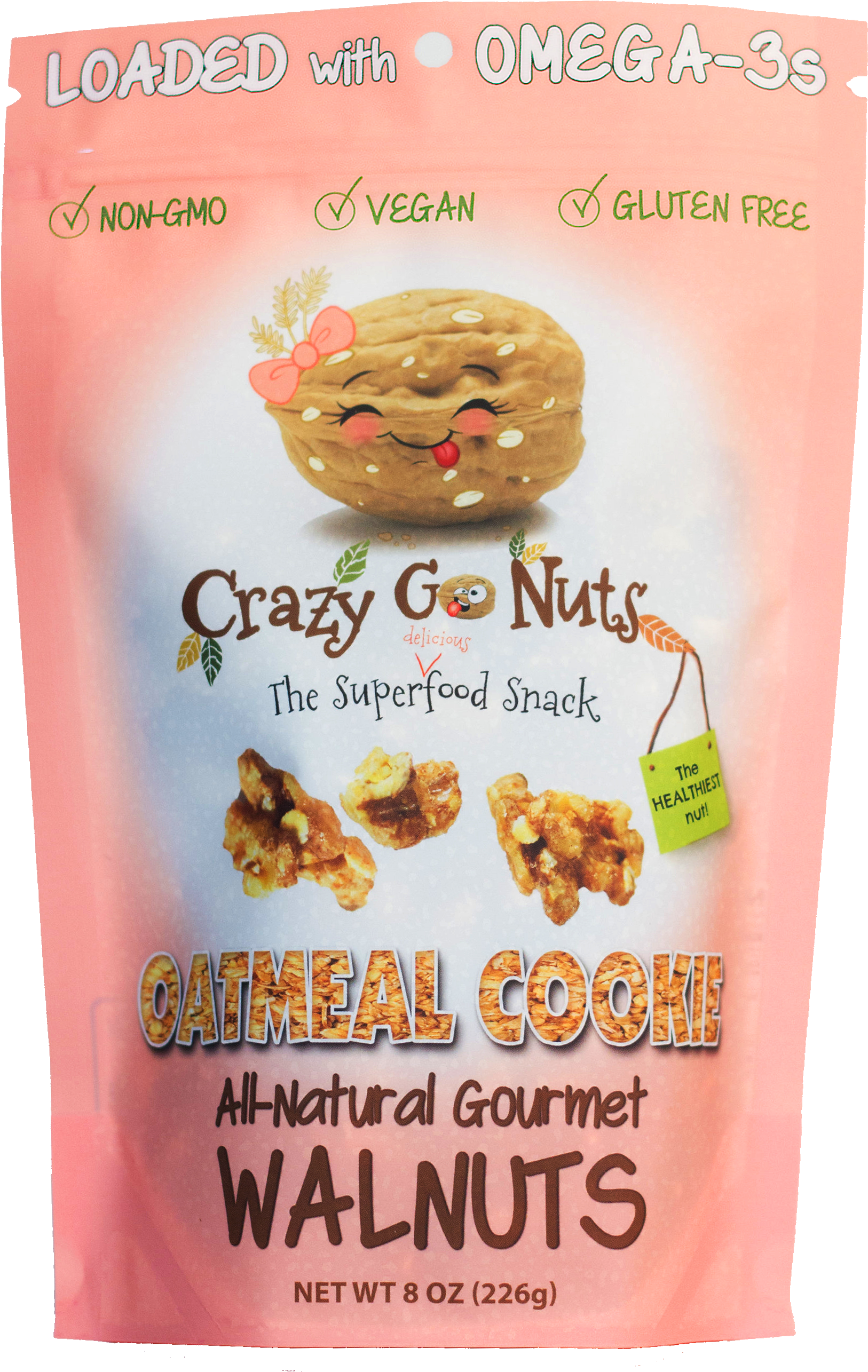 Crazy Go Nuts Oatmeal Cookie Walnuts Package PNG Image