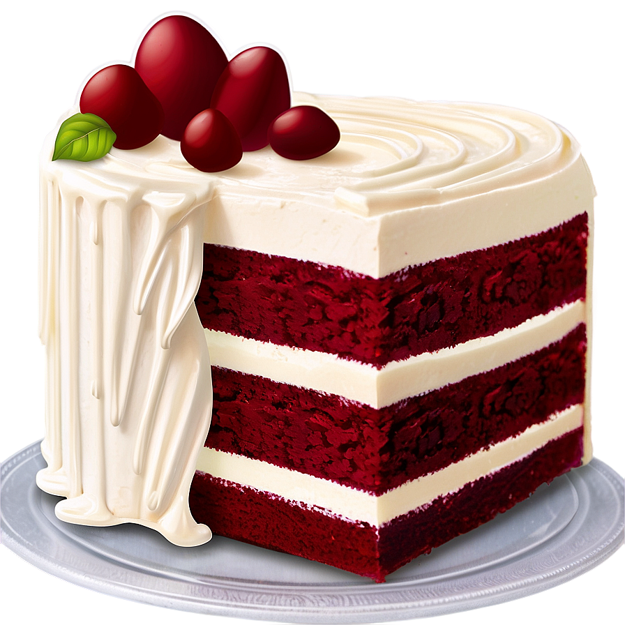 Cream Cheese Frosted Red Velvet Cake Png Tgm64 PNG Image