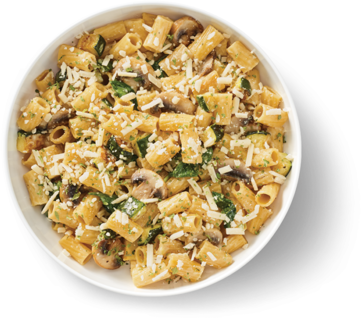 Creamy Pastawith Mushroomsand Spinach PNG Image